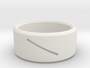 Round Ring with Slit in White Natural Versatile Plastic