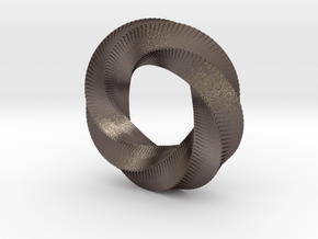 Mini (5,6) Mobius Loop in Polished Bronzed Silver Steel