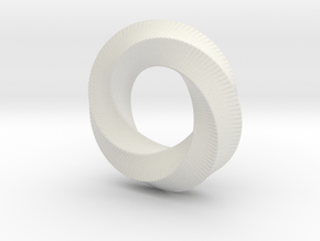 Mini (5,4) Mobius Loop in White Natural Versatile Plastic