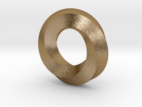 Mini (5,3) Mobius Loop in Polished Gold Steel