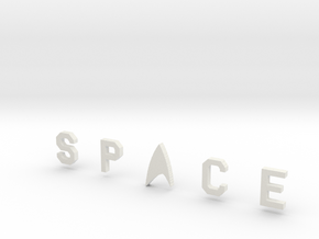 Space Bar Lettering in White Natural Versatile Plastic