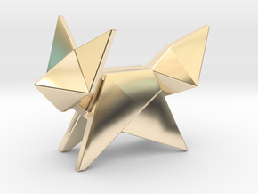 Origami Fox in 14K Yellow Gold
