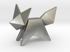 Origami Fox in Natural Silver