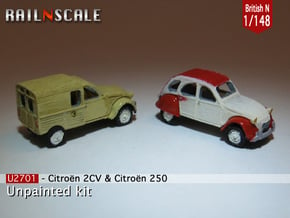 SET 2x Citroën 2CV (British N 1:148) in Smooth Fine Detail Plastic