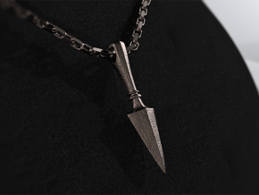 Gungnir, the Spear of Odin Pendant in Polished Bronzed Silver Steel