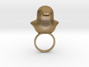 Ring Chicken Size US 7 (17.3 mm) in Polished Gold Steel