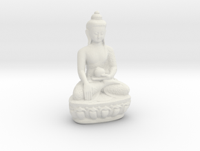 Sitting Buddha with a medicine pot. in White Natural Versatile Plastic