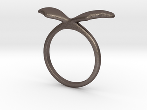 Ring Wing Size US 7 (17.3mm) in Polished Bronzed Silver Steel