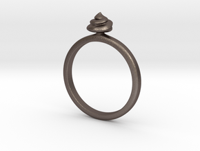 Ring Shit Size US 6 (16.5mm) in Polished Bronzed Silver Steel