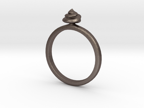 Ring Shit Size US 7 (17.3mm) in Polished Bronzed Silver Steel