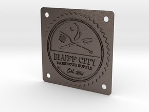 Bluff City Badge in Polished Bronzed Silver Steel