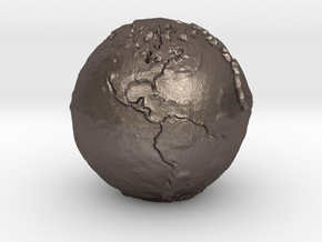 Tactile Miniature Earth in Polished Bronzed Silver Steel