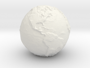 Tactile Miniature Earth in White Natural Versatile Plastic