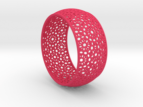 7cm Bracelet Flower Pattern Curved in Pink Processed Versatile Plastic