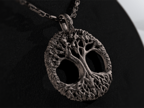 Tree Of Life in Polished Bronzed Silver Steel
