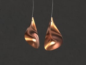 LEAF_pair of earrings in Polished Bronze