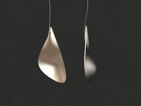 LEAF_pair of earrings in Polished Nickel Steel