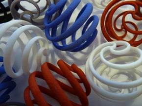 Archemedes Spiral Pendant in White Natural Versatile Plastic
