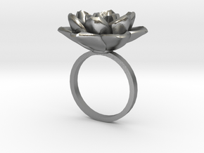 Rose Ring 17.3mm in Natural Silver: 5 / 49