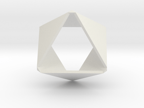 Folded Hexagon in White Natural Versatile Plastic