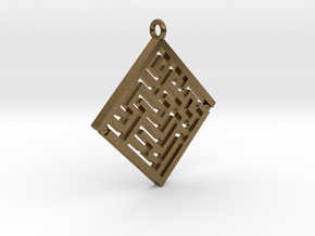 Maze Pendant in Natural Bronze