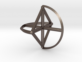 Wireframe Sphericon in Polished Bronzed Silver Steel
