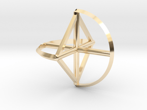 Wireframe Sphericon in 14K Yellow Gold