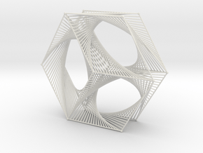 Hexagon Parabolic Curves Straight Lines in White Natural Versatile Plastic