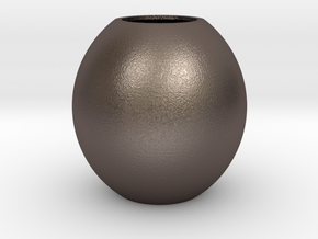 Ikebana Vase_1 in Polished Bronzed Silver Steel