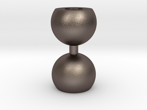 Ikebana Vase-10 in Polished Bronzed Silver Steel