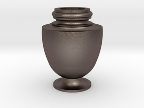 Flower Vase_15 in Polished Bronzed Silver Steel