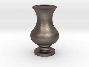 Flower Vase_13 in Polished Bronzed Silver Steel