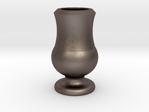 Flower Vase_11 in Polished Bronzed Silver Steel