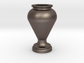 Flower Vase_14 in Polished Bronzed Silver Steel