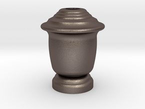 Flower Vase_12 in Polished Bronzed Silver Steel