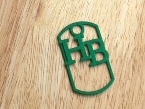 HB dog tag -- Hagerman Bobcats! in Green Processed Versatile Plastic