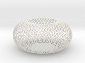 Torus Curved Line mesh wired in White Natural Versatile Plastic
