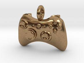 XBox 360 Controller Pendant in Natural Brass