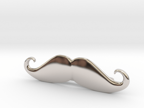 "Italian" Moustache Tie Bar (Metals) in Platinum