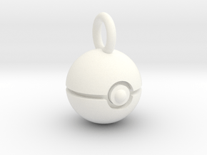 Pokeball pendant in White Processed Versatile Plastic