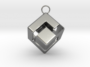 Gamecube Logo Pendant in Natural Silver