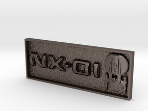NX-01 2" x .75" Badge. in Polished Bronzed Silver Steel