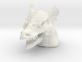Dragon Bust - Reduced Material Version in White Natural Versatile Plastic