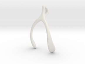 Whishbone pendant in White Natural Versatile Plastic