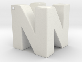 N64 Logo Pendant - Hollow in White Natural Versatile Plastic