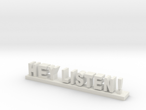 Hey Listen! Desk stand in White Natural Versatile Plastic