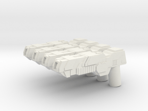 Custom futuristic shotguns x4 for Lego minifigs in White Natural Versatile Plastic