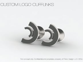Custom Logo Cufflinks in Polished Silver