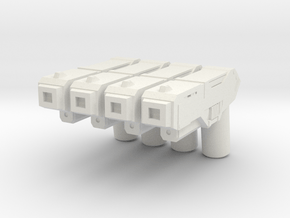 Custom futuristic pistol x4 for Lego minifigs  in White Natural Versatile Plastic