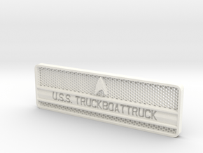 TruckBoatTruck Badge in White Processed Versatile Plastic